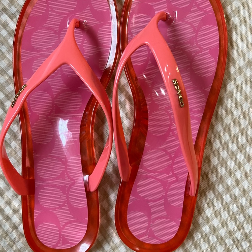 Coach Nisa Sandles Size 9 Pink Lemonade Rubber Instep & Sole - Picture 2 of 6